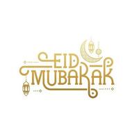 eid mubarak lettering design tipografico vettore