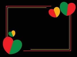 juneteenth tema astratto sfondo rosso, giallo, verde, Nero, libertà giorno, annuale vacanza. con ornato cuore icona vettore design per striscioni, saluto carte, manifesti.