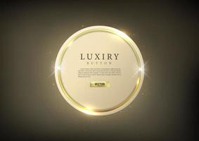 pulsante web cerchio di lusso lucido contorno oro vettore