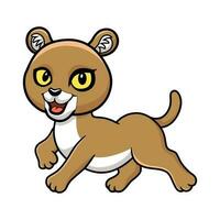 carino poco puma Puma cartone animato vettore