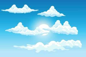 disegno di sfondo nuvola, illustrazione del paesaggio del cielo, vettore di decorazione, banner e poster