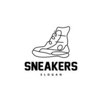 scarpe logo, scarpe design semplice minimalista linea stile, moda marca vettore, icona illustrazione vettore