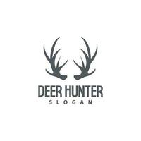 cervo logo, cervo cacciatore vettore, foresta animale disegno, cervo corna retrò Vintage ▾ simbolo design icona vettore