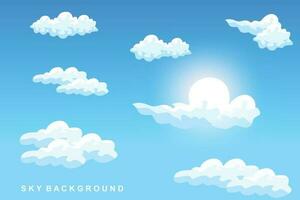 disegno di sfondo nuvola, illustrazione del paesaggio del cielo, vettore di decorazione, banner e poster