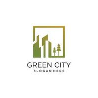 verde città logo vettore design con creativo stile