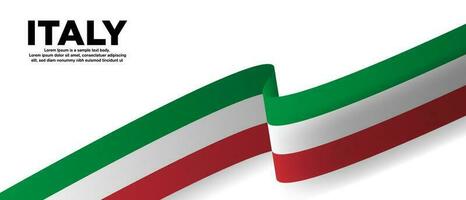 3d agitando italiano bandiera su bianca sfondo. bandiera di Italia modello per italiano vacanze e cultura design. modificabile vettore illustrazione.