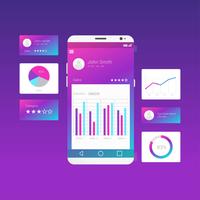 Grafici UI Kit vettoriale viola