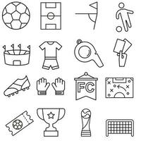 calcio icona vettore impostare. calcio illustrazione cartello collezione. sport simbolo o logo.