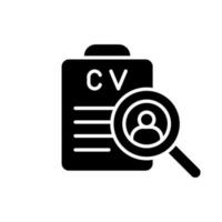 CV icona vettore. curriculum vitae illustrazione cartello. utente dati simbolo o logo. vettore