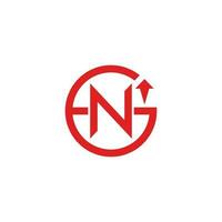 lettera gn freccia su semplice geometrico logo vettore