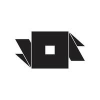 vettore di logo di simbolo di forma di carta geometrica quadrata 3d