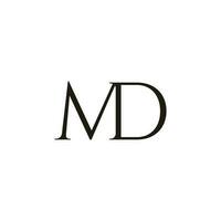 lettera md semplice serif logo vettore