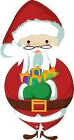 cartone animato Santa Claus Tenere regalo scatole. vettore
