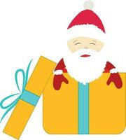 Santa Claus nel giallo regalo scatola. vettore