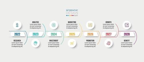modello di infografica aziendale grafico cronologico vettore