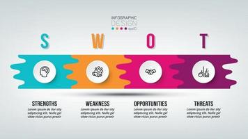 modello di infografica aziendale o di marketing di analisi swot vettore