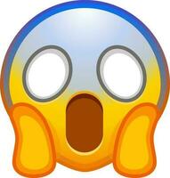 grande impostato di giallo emoji. divertente emoticon facce con facciale espressioni. vettore