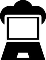 nube Conservazione il computer portatile glifo icona o simbolo. vettore