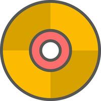piatto stile CD o DVD icona nel giallo e rosso colore. vettore