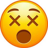 grande impostato di giallo emoji. divertente emoticon facce con facciale espressioni. vettore