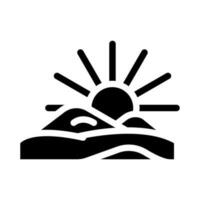 paesaggio Alba sole estate luce del sole glifo icona vettore illustrazione