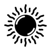 sole leggero estate luce del sole glifo icona vettore illustrazione