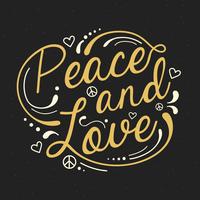 Tipografia Peace And Love vettore