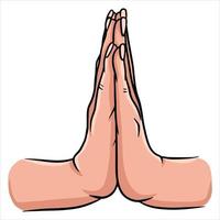 gesti con le mani gesti di yoga mani in stile cartone animato vettore