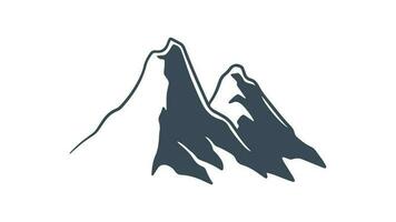 montagna picco icona silhouette. vettore di semplice Vintage ▾ design logo.