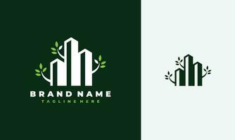 eco amichevole città edificio logo vettore