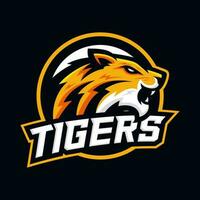 tigre arrabbiato portafortuna logo esport design vettore illustrazione