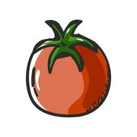 vettore illustrazione di pomodoro nel piatto stile.