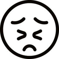 stanco emoji viso icona nel linea arte icona. vettore