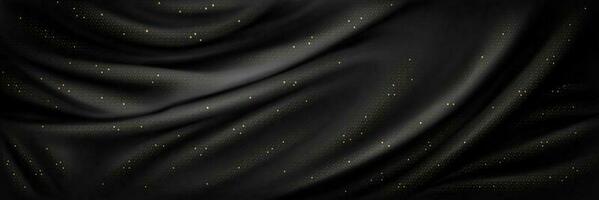 lusso nero seta tessuto con oro luccichio vettore