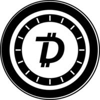 illustrazione di digibyte moneta glifo icona. vettore