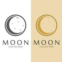 mezzaluna Luna logo modello nel piatto stile vettore