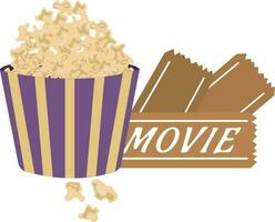 Popcorn e film Biglietti. tempo libero. alto qualità vettore illustrazione.