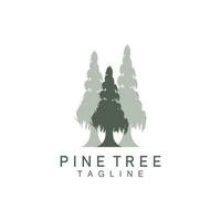 pino albero logo, verde pianta vettore, albero silhouette disegno, icona, illustrazione, modello vettore