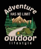 avventura ha no limite all'aperto stile di vita maglietta design. vettore