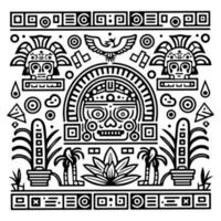 azteco Maya totem tatuaggio vettore icona