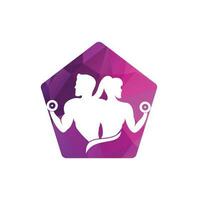 Palestra logo maschio femmina fitness logo design modello vettore