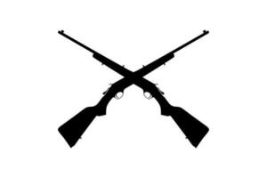 arma silhouette, un' lungo pistola è un' categoria di armi da fuoco con lungo botti, per pittogramma. logo, app, sito web, arte illustrazione o grafico design elemento. vettore illustrazione