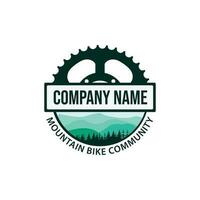 montagna bicicletta Comunità logo. vettore