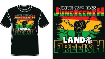 juneteenth terra di freeish grafico nero storia mese design per t camicia, striscione, manifesto, tazza, felpa, eccetera vettore