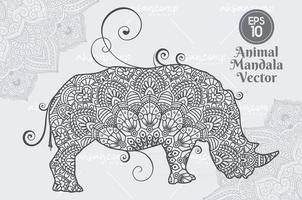 stile lineart vettore mandala animale