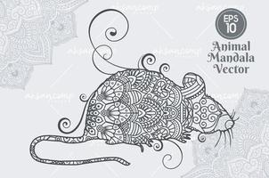 stile lineart vettore mandala animale