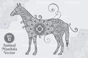 stile lineart vettore mandala animale