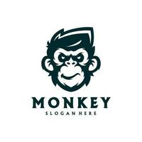 testa scimmia portafortuna logo modello vettore. creativo scimmia logo vettore