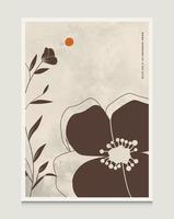 linea botanica astratta moderna illustrazione vettoriale sfondo con scena artistica linea botanica adatta per copertine di libri opuscoli volantini post sociali ecc