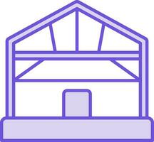 edificio o casa icona nel viola e bianca colore. vettore